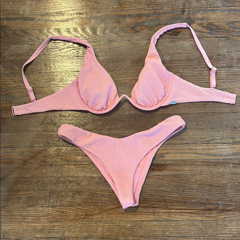 Tropik Pink Women's Textured Bikini Set